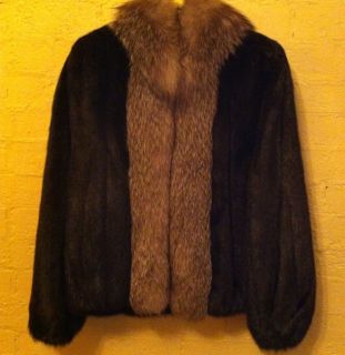 Dicker and Dicker of Beverly Hills Mink Coat with Silver Fox Trim
