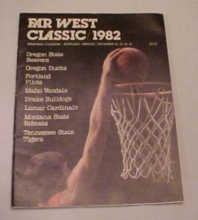 1982 Far West Classic Basketball Program Portland Or
