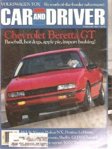 February 1987 Car and Driver Dodge Shelby Charger GLHS Alain Prost