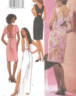 Misses Straight Evening Dress Sewing Pattern Fitted Zipper Back Bodice