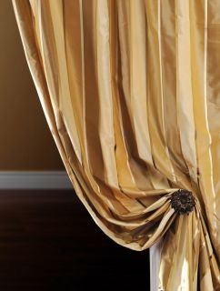 Beverly Hills Designer Silk Taffeta Stripe Curtains & Drapes