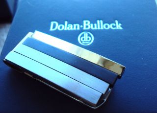 Dolan Bullock 18k white gold stainless steel black titanium money clip