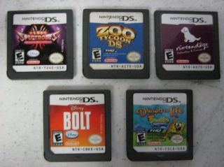 Lot of 5 Working Nintendo DS Games Used Cartridges Only
