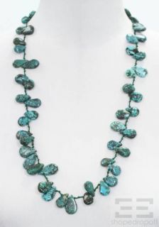 designer pear turquoise drop 26 necklace new