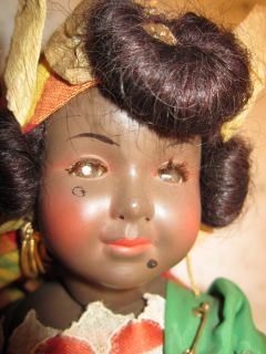 Doll Celluloid French 13 Sandra Dogue Caraibe Antique Island Girl