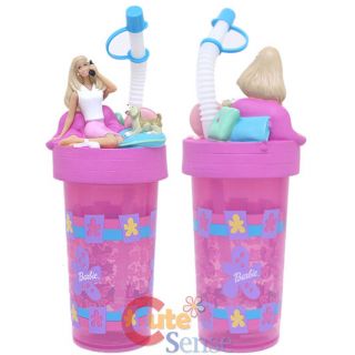 Barbie Tumbler with 3D Topper Drink Bottle Sipper Bottle with Flexible