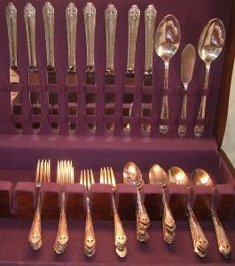 Holmes Edwards Lovely Lady Inlaid Silverplate Flatware Silverware