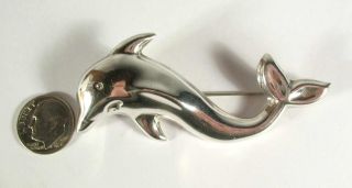 Vintage Sterling Silver Mexico Dolphin Pin