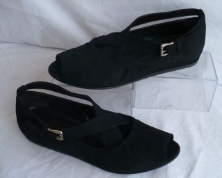 Donald J Pliner Womens Shoes ELGA Black Suede Couture Collection Flats