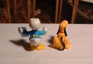 Disney PVC Donald Duck Clip Board 2 1 2 and Pluto 2 Cake Toppers