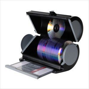 DVD CD Storage Case Disc Manager 80 Disc Storage Drum, Black  FREE
