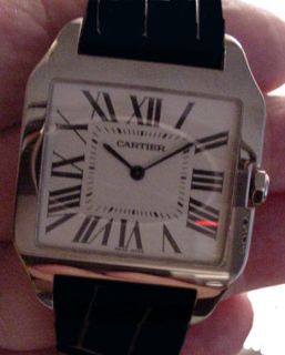 Cartier Santos Dumont Watch 18K White Gold Large 8721