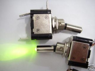 12V Green Light Illuminated Marine Toggle Switch G07DS