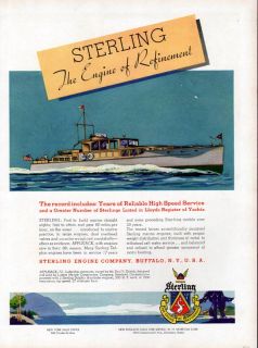 1936 Sterling Engine Douglas Yacht Boat Cruiser SHIP Ad