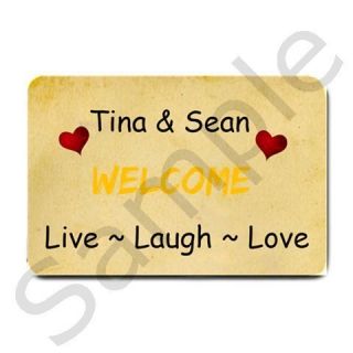 Welcome Front Door Mat Live Laugh Love Add Name Custom Personalized
