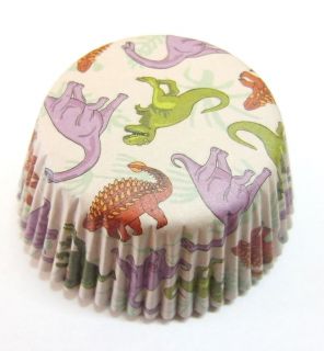   Dinosaur Brown Cupcake case liners paper Muffin Baking Cup 5x3cm NEW