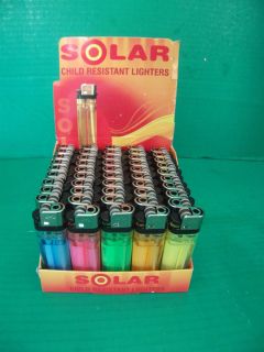 50 DISPOSABLE CIGARETTE LIGHTERS Assorted Bright Colors In Display