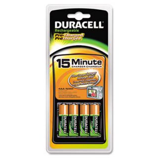 Duracell NiMH 15 Minute Battery Charger 4 Pre Charged Rechargeable AA