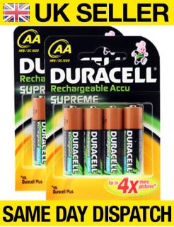 duracell aa 2450mah supreme rechargeable batteries battery