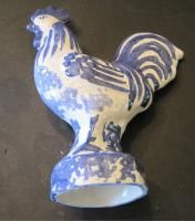  Blue White Shard Pottery Rooster Chicken Dover Foxcroft Maine