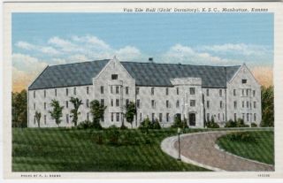 White Boarder postcard of the Van Zile Hall (Girls Dormitory) K.S.C