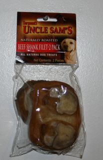  Uncle Sams Beef Shank Filet 2 Pack All Natural Dog Treats