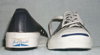 Converse Sneakers, Jack Purcell, Blue Leather, Vintage, Made in USA, 8