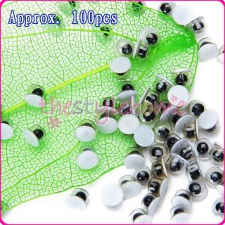 Lot 100 Movable Black Wiggly Wiggle Eyes Doll Craft 3mm