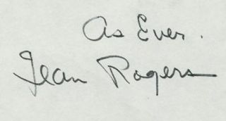 Jean Rogers Vintage 1978 Original Signed Handwritten Letter ALS