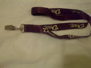   BRAND RARE BROWN LANYARD FROM DOVE CHOCOLATE HOLDS KEYS BADGES ETC