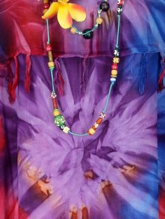 New Colorful Starburst Tie Dye Kaftan Caftan Hippie Dress Plus Size 3X