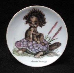 Brownie Downing Aus Pottery Aboriginal Child Tinka on Turtle Dish Wall