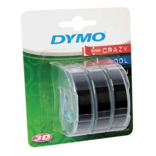 3pk 3 Rolls Dymo Glossy Black 3 8 9mm Embossing Label Maker 3D Refill