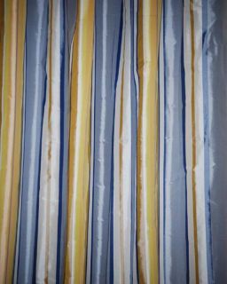  Interlined Pinch Pleat Custom Made Kravet Blue Gold Drapes 1 Pair