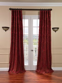Astoria Red Bronze Faux Silk Jacquard Curtains Drapes