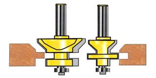 PC V Joint V Notch and Matched Assembly Tongue Groove Router Bit Set