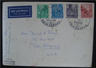 DDR Germany Berlin Stalinallee Street RPPC 4 Stamp 1959