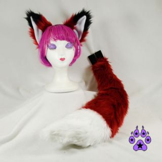  Cosplay Costume Rave Goth Furry Kitty Wolf Naruto 4001BIG Dred