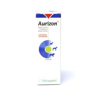 AURIZON Ear Drops for DOGS Bacterial Fungal 10ml Expire 08 2013