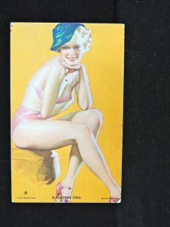 Vintage Earl Moran A Clothes Call Mutoscope Card Great Conditon Pin Up