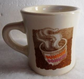  Dunkin Donuts Coffee Bean Heavy Ceramic Mug Cup 2 Sided Logo