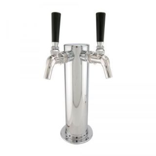 Double Faucet Stainless Beer Tower Tap w Perlick 575SS Creamer Faucets