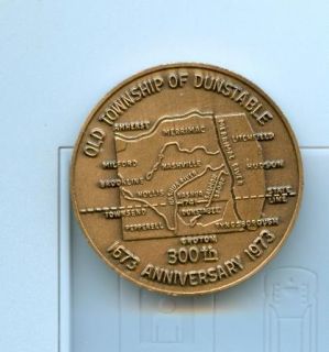 medal for dunstable ma in 1973 for it s 300th anniversary with