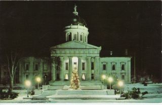 Vintage Postcard c1950s Capitol Christmas Montpelier VT