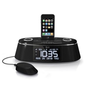 New iLuv Vibe Plus Bed Shaker Dual Alarm Clock Dock for iPhone & iPod