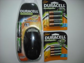 DURACELL MINI AA/AAA BATTERY CHARGER WITH EXTRA BATTERIES: AA4 & AAA4