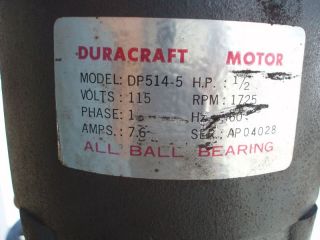 Duracraft Drill Press DP 514 for Parts or Repair
