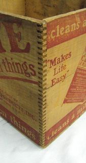  OAKITE LAUNDRY SOAP DETERGENT RED PRINTED DOVETAIL WOOD BOX