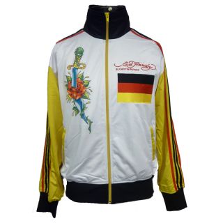  Ed Hardy White Mens Embroidered Track Jacket