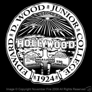 Ed Wood Jr College Shirt Flying Saucers Over Hollywood